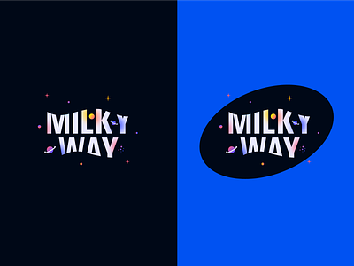 MilkyWay Second Try branding design flat icon logo milky-way space unit vector