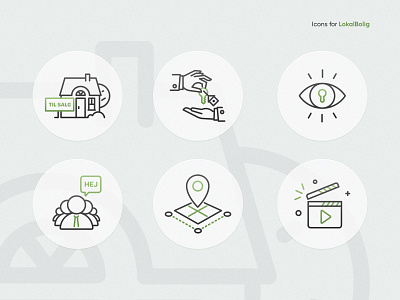 Icons for LokalBolig branding design egoraz flat icon illustration logo ui vector