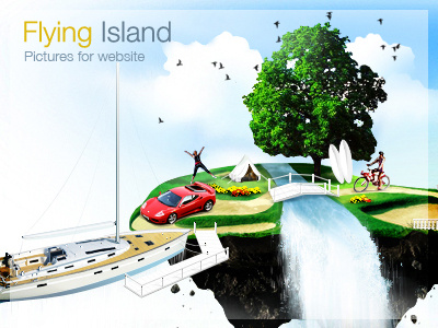 Flying Island egoraz flying illustration island