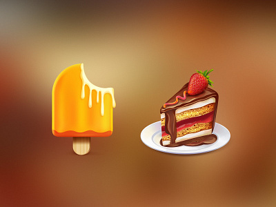 Sweets icons cake caramel chocolate cream food icecream icon illustration strawberry sweets
