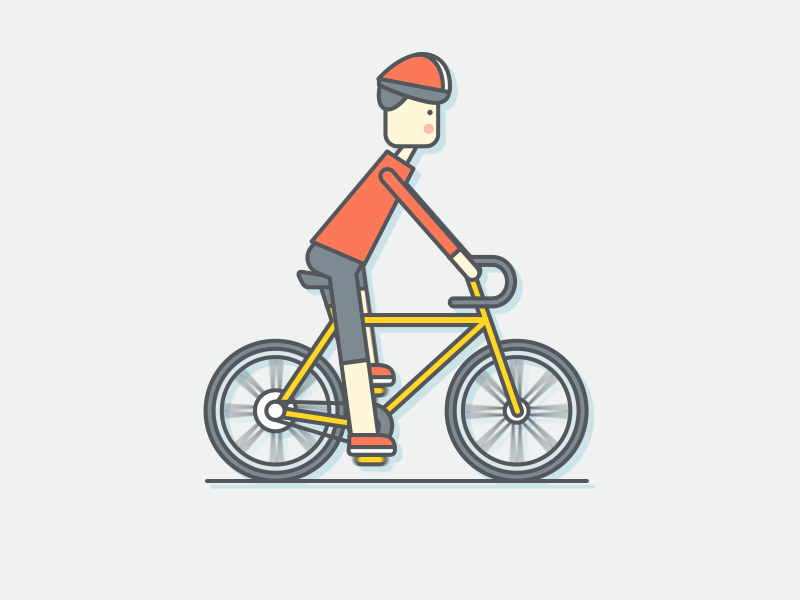 Riding Bike animation art artwork bike dude flat gif illustration style vector