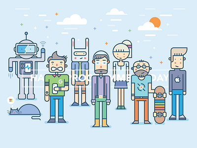 Happy Programmers' Day artwork developer greeting guys illustration it party programmer team