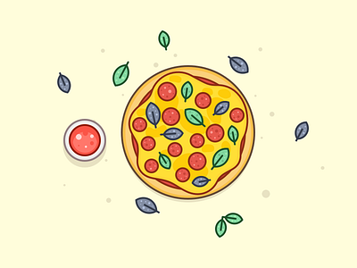 Pizza Friday icon illstration pizza sketch vector