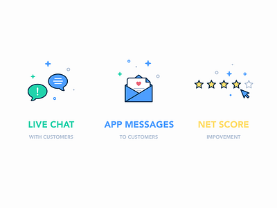 Polishing Icons chat flat icon illustration message score vector
