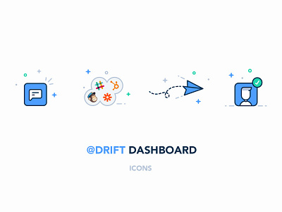 Dashboard icons chat drift flat icon illustration invite message profile services vector