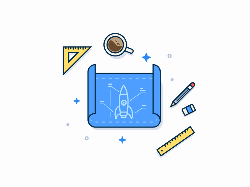 Rocket Design animation blueprint drift gif illustration rocket vector