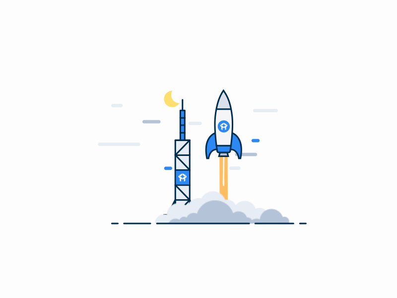 Rocket Launch animation build drift flat gif icon illustration launch rocket vector