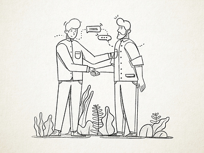 Handshake egorkosten explore illustration progress search sketch