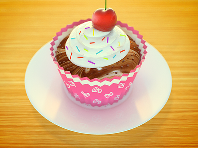 Lighting Cake 3d art cake cherry cinema 4d food icon sweet