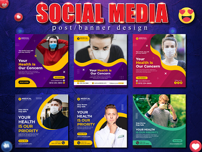 Medical Social Media Post & Square Flyer Templates