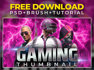 Gaming  thumbnail Design Template Free download PSD File by