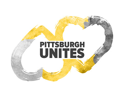 Pittsburgh Unites black and gold brush hearts infinity lgbt pittsburgh united watercolor