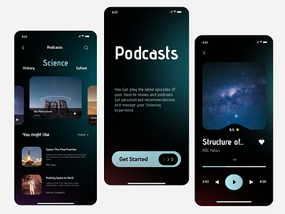 Podcasts App - UI Design app appdesign design figma ios mobile design podcastdesign ui uidesign uiux