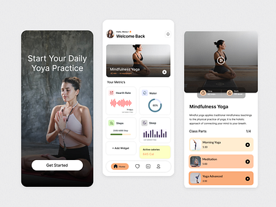 Fitness & Yoga App app appdesign design figma fitnessapp mobile design ui uidesign uiux ux yoga