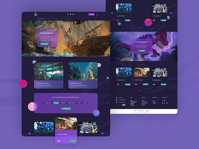 Tiny Epic Landing Page dark design game illustration landing ui vector