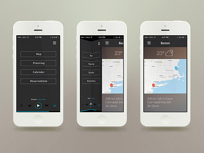 Roadtrip : a co-travel app 2 app book calendar flat iphone map roadtrip travel weather
