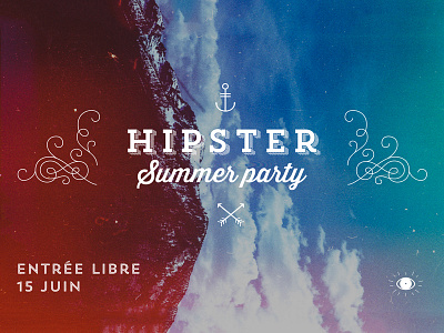 Hipster summer party flyer hipster trend