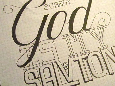 Isaiah 12:2 god handtype illustration lettering project 365 typography