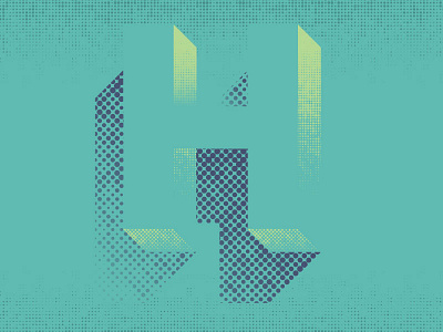 H half tone hidden lettering typography