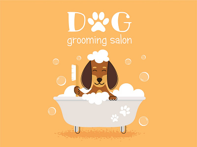 Character Creation For Grooming Salon adobe illusrtrator cartoon character design dachshund design dog graphic design grooming salon illustration instagram carousel instagram post instagram template pet post typography vector
