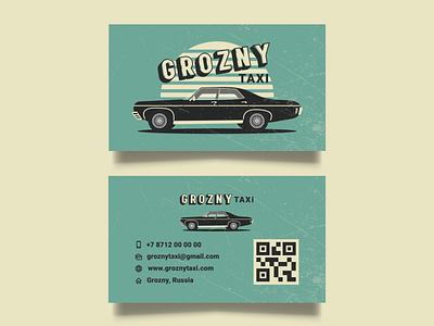 Business Card in Retro Style for a Taxi adobeillustrator branding business card car design graphic design illustration impala impala67 retro typography vector vintage