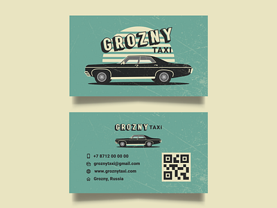 Business Card in Retro Style for a Taxi