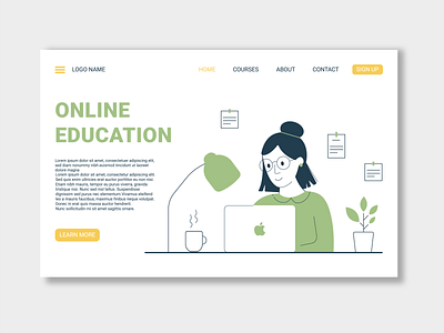 Illustration for the Landing Page of a Online Education