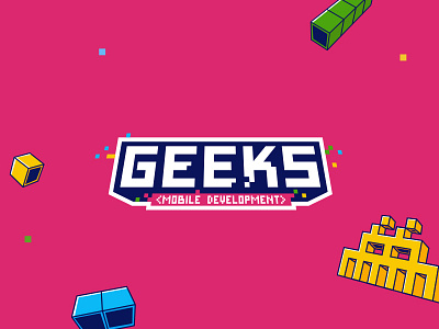 GEEKS Mobile development - Identity android branding development identity ios logo logos logotype mobile pixel pixelart