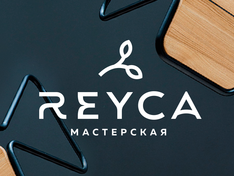 Reyca Logo chair craft furniture leaf leaves logo logotupe minimal sign table wood workshop