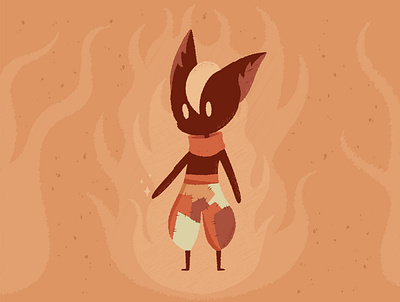 Flameo character design fantasy illustration vector