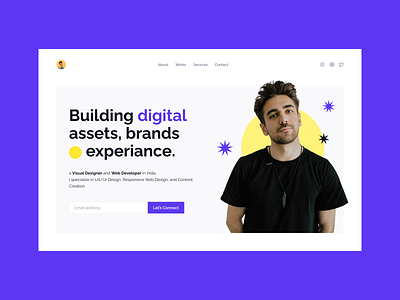 Landing page design for personal website