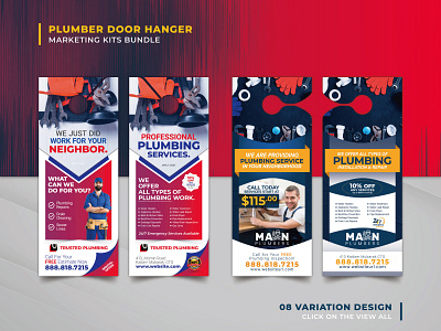 Plumber Door Hanger Marketing Kits Bundle Template branding creative design design door hanger design door hanger template drig graphic design leak photoshop psd plumber branding plumber company plumber service door hanger plumbers plumbing advertisement plumbing marketing plumbing repairs plumbing services print design print template design solved