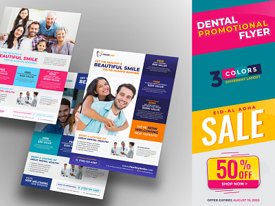 Dental Promotional Flyer for Eid al Adha Discount dental dentistry flyer healthcare hospital medical special sale