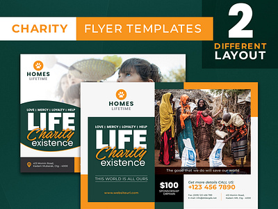 Life Charity Existence Landscape Flyer Templates