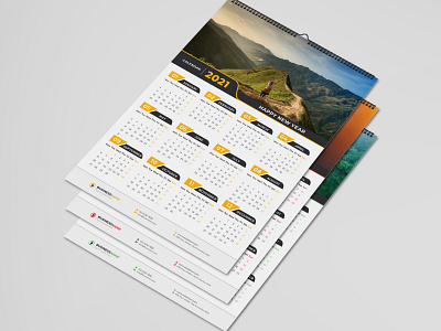 Wall Calendar 2021 2021 calendar business calendar calendar calendar 2021 calendar design calendar template creative design creativity date didargds graphicriver green modern calendar office calendar red wall calendar 2021 week