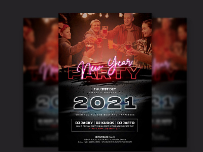 New Year Party Poster / Flyer Template 2021 party branding club flyer didargds flyer flyer design gold new year new year 2021 new year countdown new year party new year party poster nye nye flyer party flyer party poster post poster template
