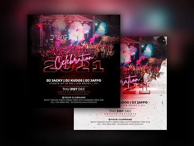 New Year Party Poster Designs Themes Templates And Downloadable Graphic Elements On Dribbble