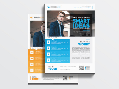 Corporate flyer template a4 advertisement advertising agency best blue business business flyer clean corporate corporate flyer creative flyer leaflet magazine marketing marketing flyer modern multipurpose orange