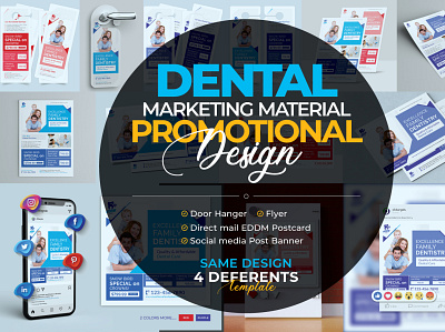 Dental Marketing Material Promotional template Bundle all in 1 medicine