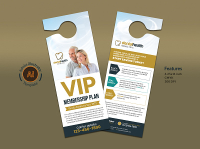 Dental Healthcare Promotional Door Hanger template dentist door hanger