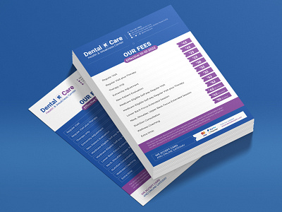 Dental Services Fee Pricing List Flyer template dental health