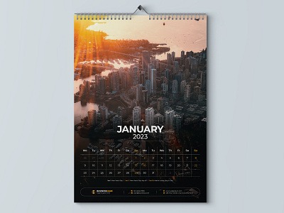 Wall Calendar 2023 orange calendar
