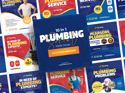 Plumbing Service Social Media Banner_1v social media post canva template