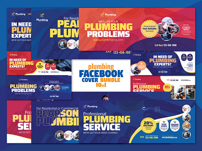 Plumbing Service Facebook Cover Bundle