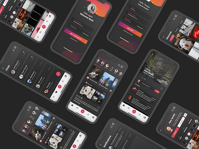 Instagram Redesign - Dark Mode app ui app ui kit app ui ux instagram redesign social media app ui ui ux design ui ux designer