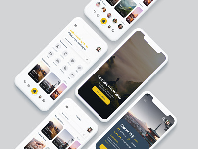 Explore The World - Travelling App UI app app ui app ui kit app ui ux travellers app travelling app ui ui ux design ui ux designer ux