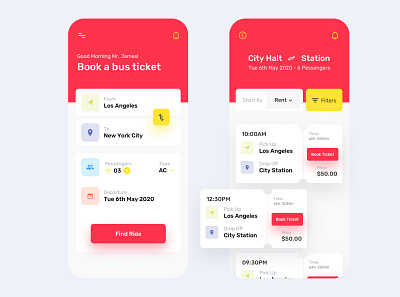 Bus Ride Booking App Design Concept app app ui app ui kit app ui ux figma sketch travelling app ui ui ux design ui ux designer ux