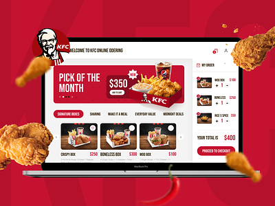 KFC Online Ordering Dashboard Concept app ui ux dashboard food dashboard food online ordering food ordering dashboard graphic design ui uiux uiux designer uiux designing web app