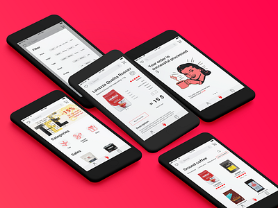 Coffee Online Store App app application application design application ui beans coffee coffee shop design flat mobile mobile app shop store store app tea ui user interface