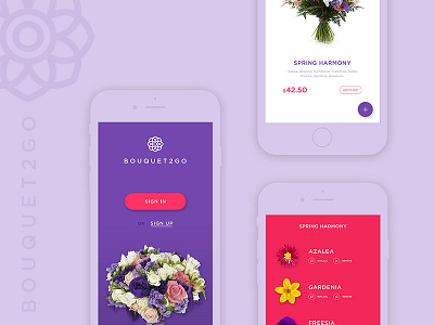 Bouquet2go app flower shop ui ux website